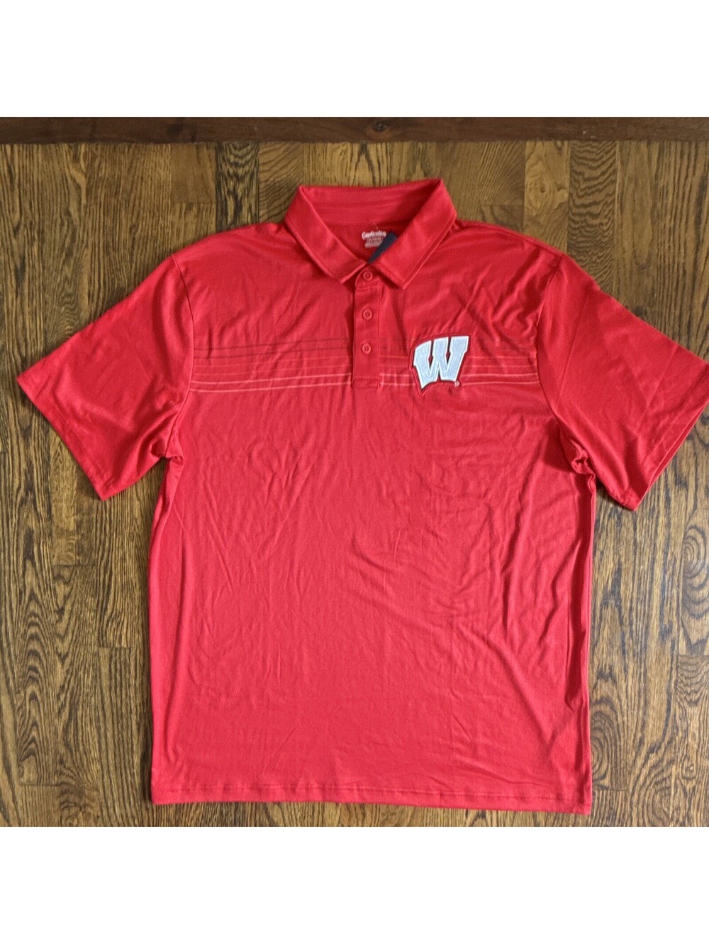 Captivating Wisconsin Badgers Red Polo Shirt XL Officially Licensed NWT